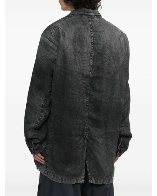 Maison Mihara Yasuhiro Black Faded Effect Linen Jacket for men