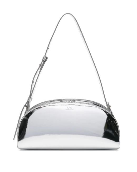 A.P.C. White Sac Porté Épaule Demi-Lune