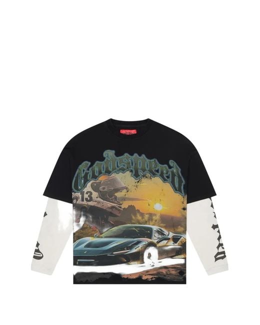 Godspeed Black Layered Sunset Drift T-Shirt for men