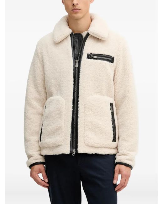 Save The Duck Natural Zip-Detail Sherpa Jacket for men