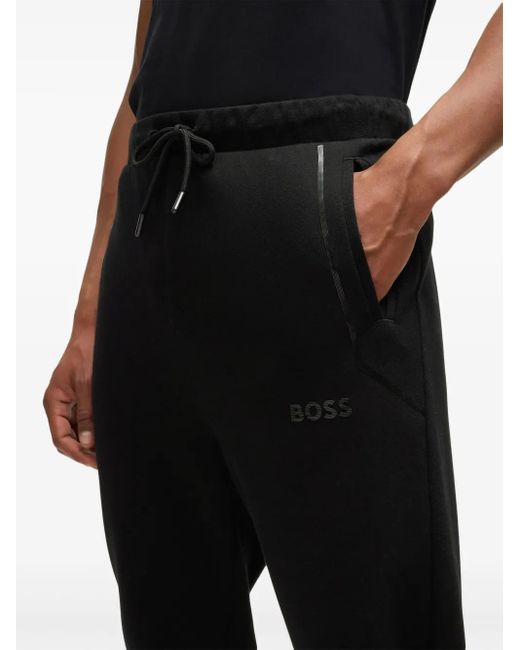 Boss Black Drawstring Track Pants for men