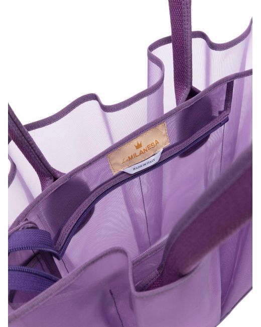 La Milanesa Purple Medium Manhattan Tote Bag