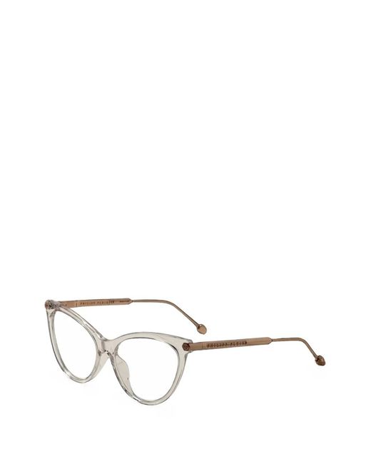 Philipp Plein White Cat-Eye Frame Glasses
