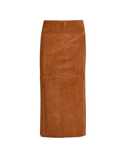 Stouls Brown Winona Panelled Midi Skirt