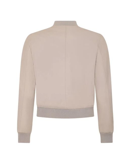 Moorer White Leather Bomber Jacket