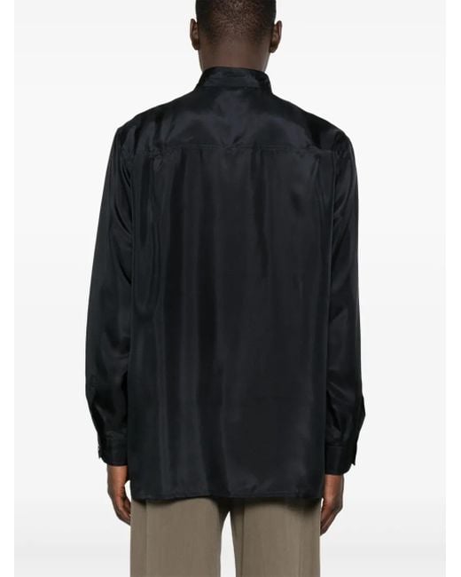 Emporio Armani Blue Silk Shirt for men