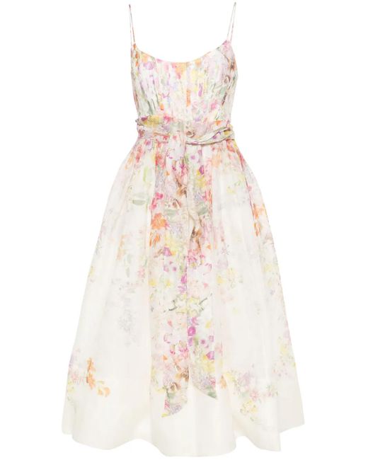 knee length dresses for ladies Zimmermann Wanderlust Coral Toile Corset Midi Dress