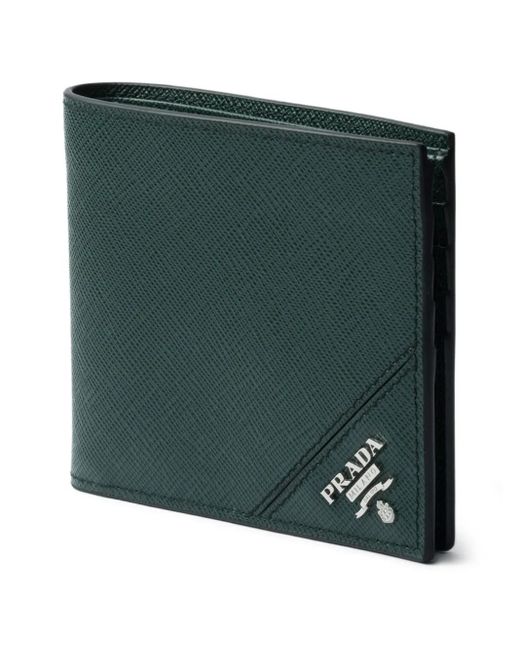 Prada Green Textured Leather Wallet for men