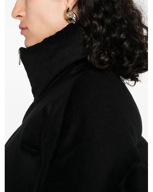 Soft Goat Black High-Neck Puffer Jacket