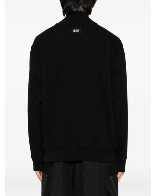 Aape By A Bathing Ape Black Logo-Appliqué Button-Up Sweatshirt for men