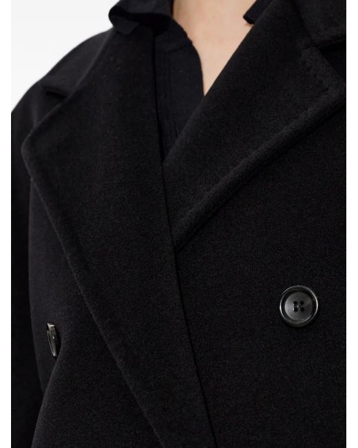 Max Mara Blue Rebus Double-Breasted Coat