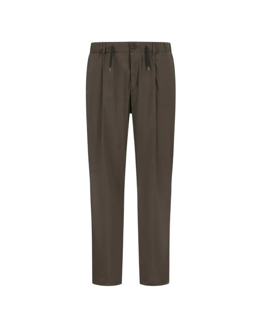 Herno Gray Drawstring-Detail Elasticated-Waist Trousers for men