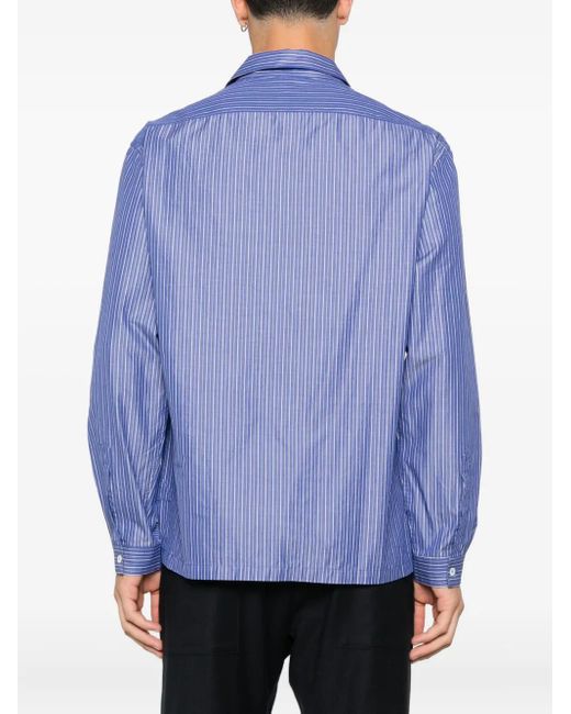 Camicia A Righe A Maniche Lunghe di Barena in Blue da Uomo