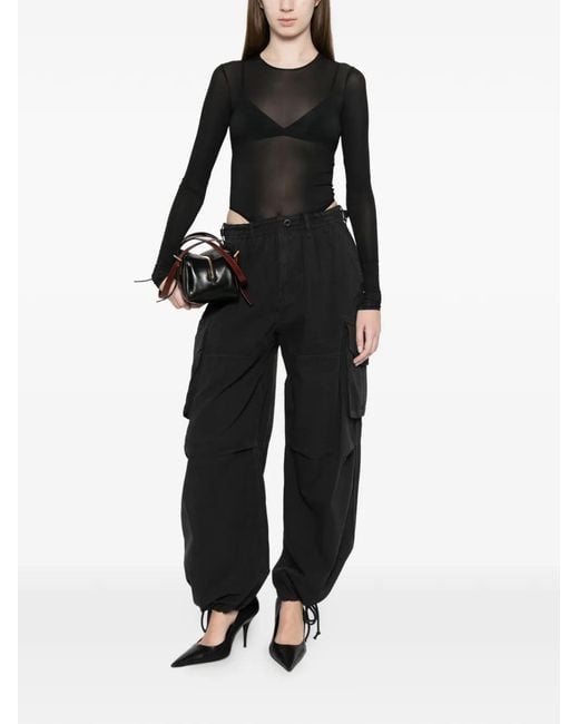 Alexander Wang Black Cargo Drawstring Trousers