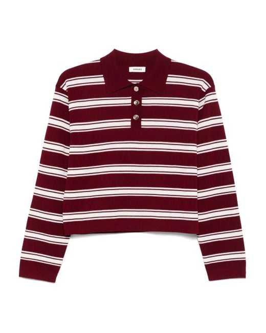 Sandro ストライプ トップ Red