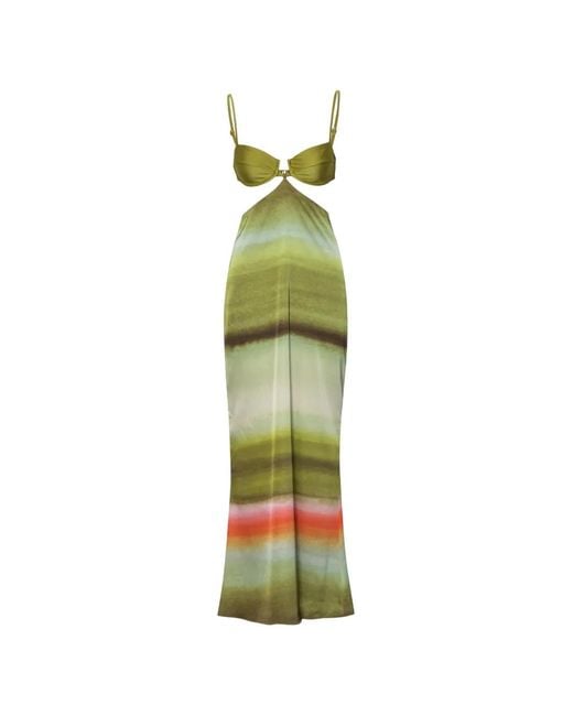 Baobab Green Kalina Open-Back Cutout-Design Dress