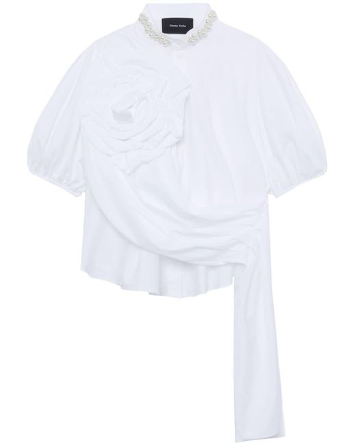 Blusa con maniche a palloncino di Simone Rocha in White
