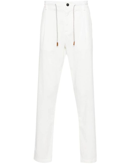 Eleventy White Drawstring-fastening Trousers for men