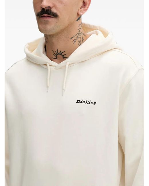 Dickies Natural Loretto Logo-Embroidered Drawstring Hoodie for men
