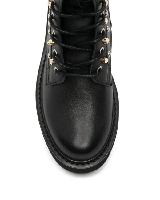 Cult Black Slash Stud-Embellished Bow-Detail Boots