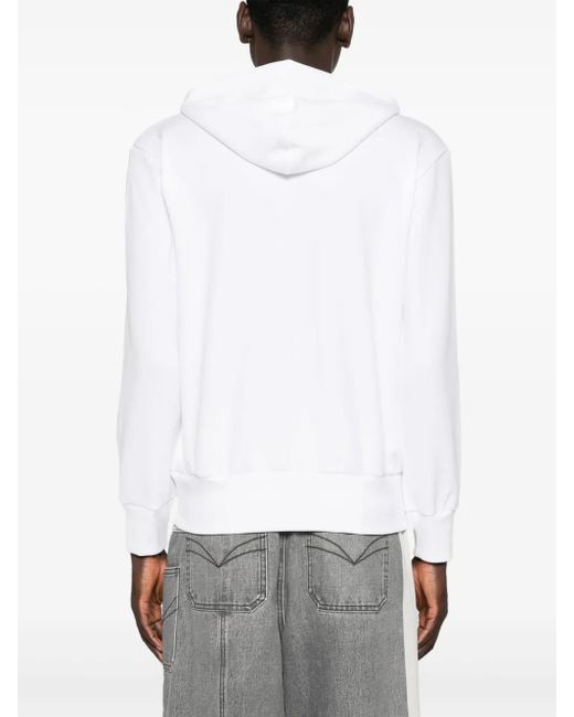 COMME DES GARÇONS PLAY White Signature Heart-Patch Hoodie