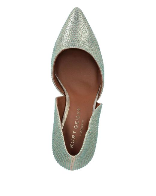 Kurt Geiger Metallic 90Mm Crystal-Embellished Pointed-Toe Pumps