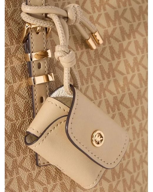 Michael Kors Natural Monogram-Print Striped Tote Bag