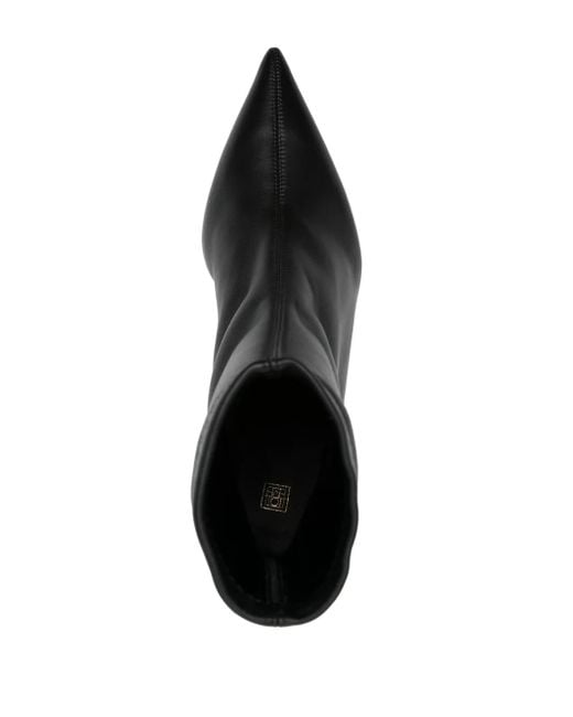 Totême Black Nappa Heeled Sock Boots