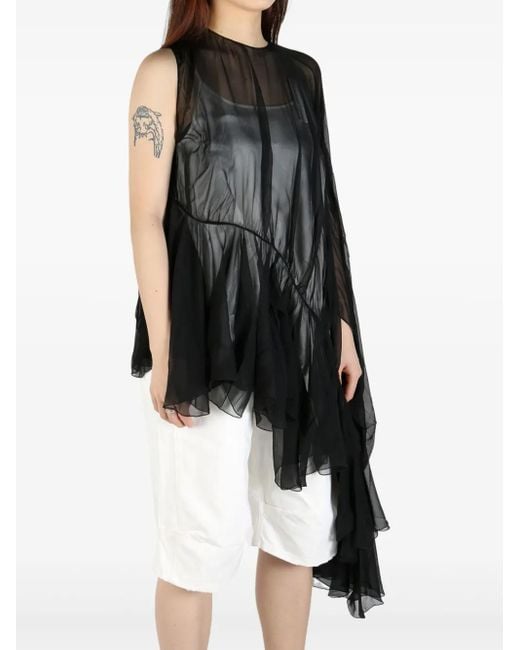 ALAINPAUL Black Ruffled Blouse