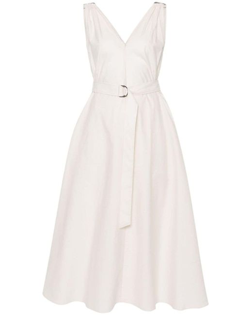Brunello Cucinelli Popeline Maxi-jurk in het White