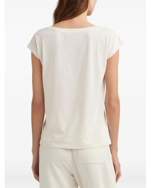 Ralph Lauren White Lauren Petite Graphic T-Shirt