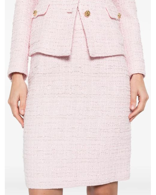 Tagliatore Pink Nell Textured Mini Skirt