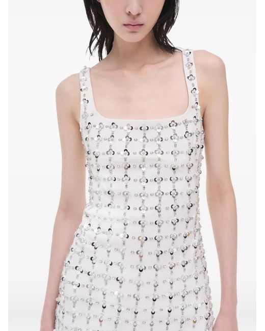 Jonathan Simkhai White Ziva Floral-Embellished Mini Dress