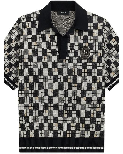 Amiri Black Pattern Polo for men