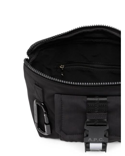 A.P.C. Black Buckle-Fastening Belt Bag for men