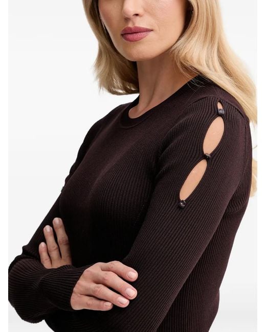 Sessun Black Cut-Out Knitted Top