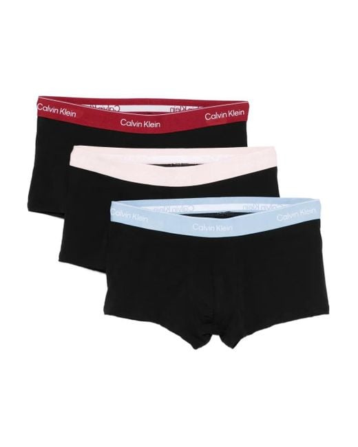 Calvin Klein Black Logo-Waistband Briefs (Pack Of Three) for men