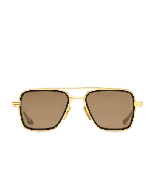 Dita Eyewear Natural Titanium Square-Frame Sunglasses