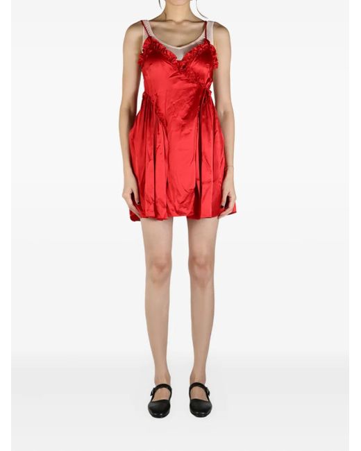 Simone Rocha Red Silk-Satin Dress