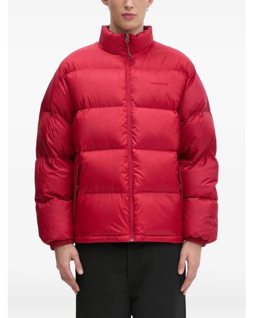 Thisisneverthat Red Logo-Print Padded Jacket for men