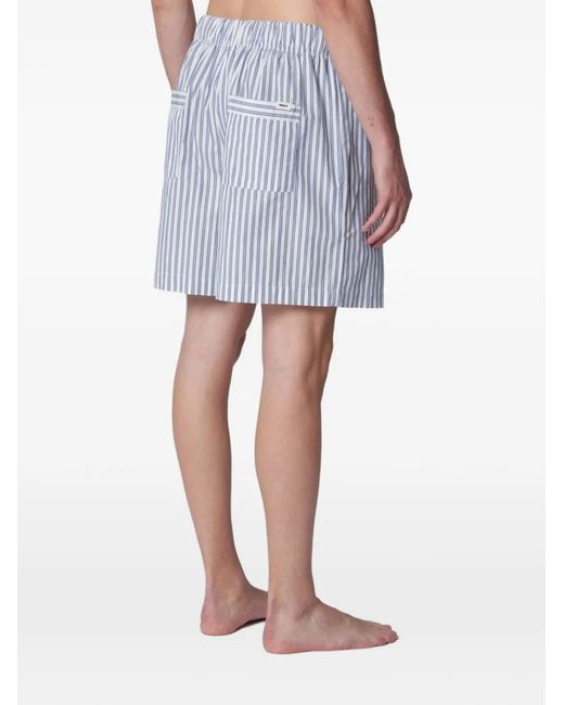 Tekla Blue Skagen-Stripes Pajamas Shorts