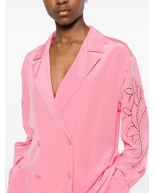 ERMANNO FIRENZE Pink Veste Croisée À Découpes