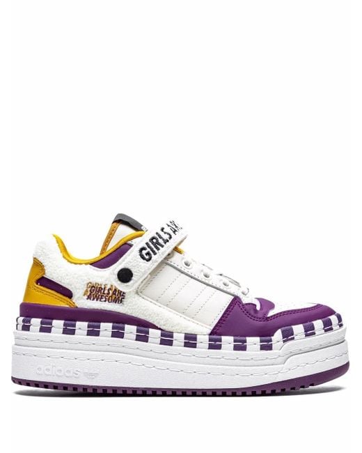 Adidas White Triple Platforum Lo "Girls Are Awesome" Sneakers