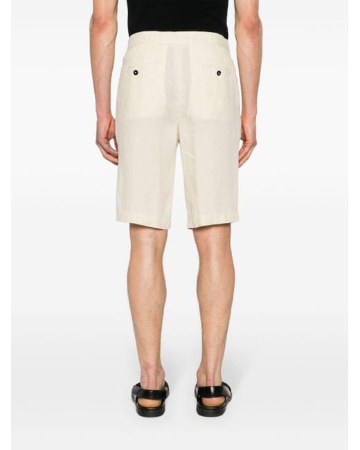 Zegna Natural Drawstring-waist Linen Shorts for men