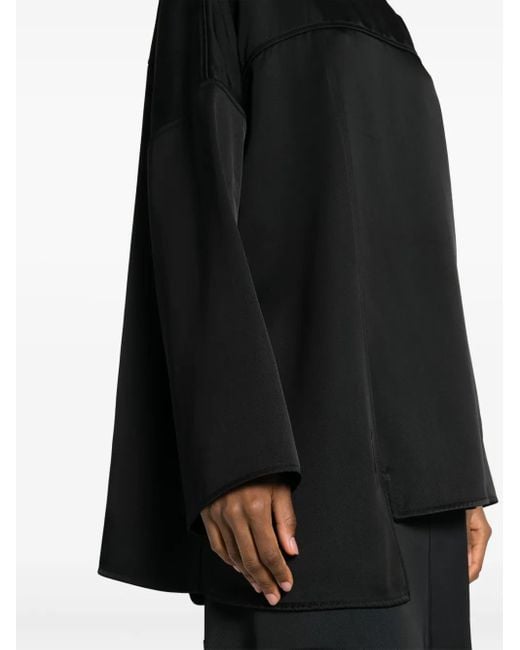 Jil Sander Black Long-Sleeve Panelled Shirt