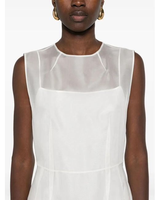 Gabriela Hearst White Maslow Organza Midi Dress