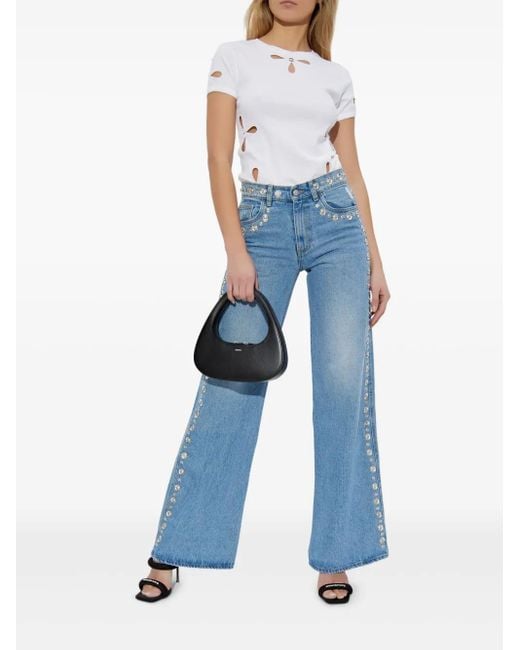 Coperni Blue Studded High-Rise Jeans