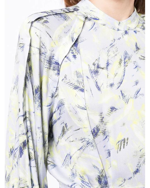 IRO White Kardes Feather-Print Mini Dress