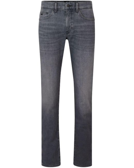 Boss Blue Skinny-fit Stonewashed Jeans for men