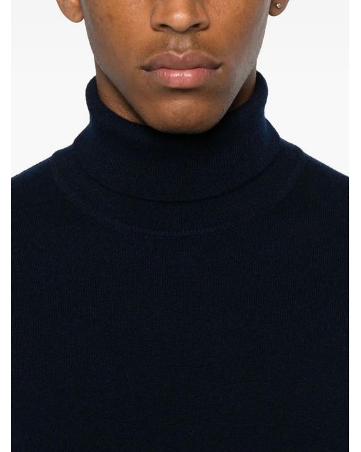 Fedeli Blue Turtleneck Sweater for men